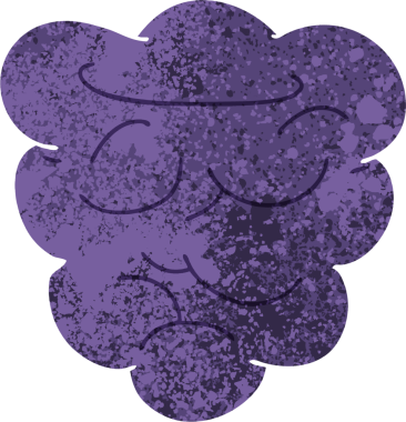 Bir insan tarafından çizilmiş retro illüstrasyon tarzı tuhaf karikatür meyvesi