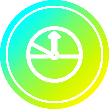 Bir insan tarafından çizilmiş havalı gradyan bitiş ile hız göstergesi dairesel simgesi