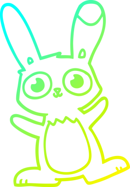 Bir insan tarafından çizilmiş şirin bir çizgi film tavşanı çizimi.