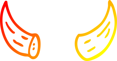 Bir insan tarafından çizilen karikatür boynuzlarının sıcak gradyan çizgileri