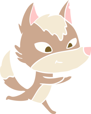 Bir insan tarafından çizilmiş düz renkli çizgi film kurdu.