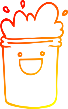 Bir insan tarafından çizilmiş sıcak çizgi çizgi film çizimi mutlu içecekler