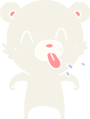 kaba düz renkli karikatür kutup ayısı insan tarafından çizilmiş bir dil.