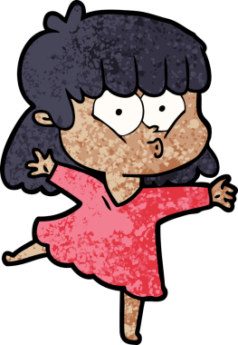 Bir insan tarafından çizilmiş ıslık çalan kız.