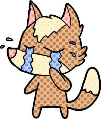 Bir insan tarafından çizilmiş ağlayan kurt çizgi filmi.