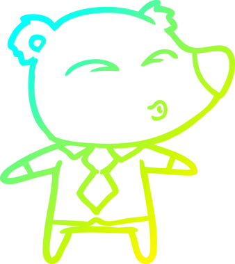 Bir insan tarafından çizilmiş soğuk hava çizgisi ıslık çalan ayı patronunun çizimi.