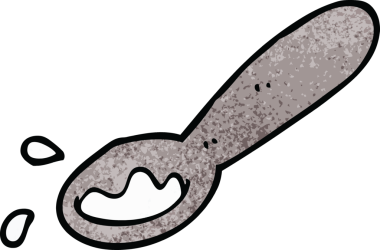 Bir insan tarafından çizilmiş yemek kepçesi.