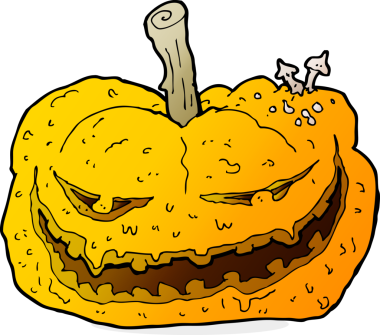 Bir insan tarafından çizilmiş Cadılar Bayramı balkabağı çizgi filmi.