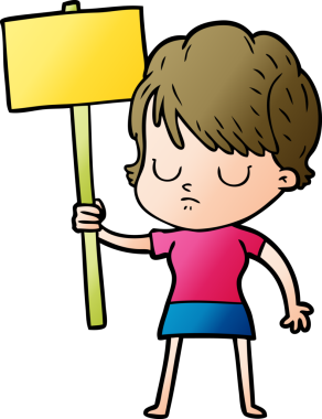 Bir insan tarafından çizilmiş karikatür kadın.