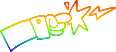 gökkuşağı gradyan çizgi çizimi bir insan tarafından çizilmiş bir el simgesi