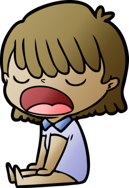 Çizgi filmdeki kadın bir insan tarafından yüksek sesle çizilmiş.