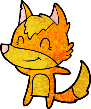 Bir insan tarafından çizilmiş tilki çizgi film karakteri