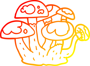 Bir insan tarafından çizilmiş bir mantarın sıcak gradyan çizimi