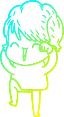 Bir insan tarafından çizilmiş gülen bir karikatür çizimi.