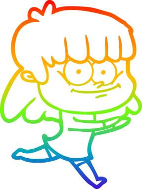 Bir insan tarafından çizilmiş gülümseyen bir karikatür çizimi.