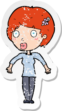 Bir insan tarafından çizilmiş bir karikatürün gerilimli çıkartması.