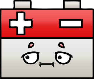 Bir insan tarafından çizilmiş bir araba aküsünün gölgelenmiş karikatürü