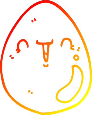 Bir insan tarafından çizilmiş karikatür yumurtasının sıcak gradyan çizimi