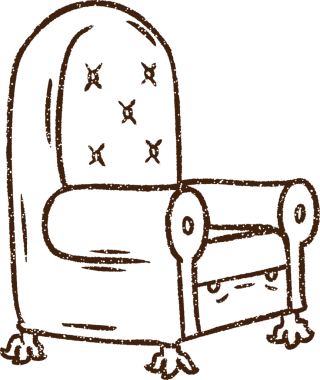 Bir insan tarafından çizilmiş rahat kömür taburesi