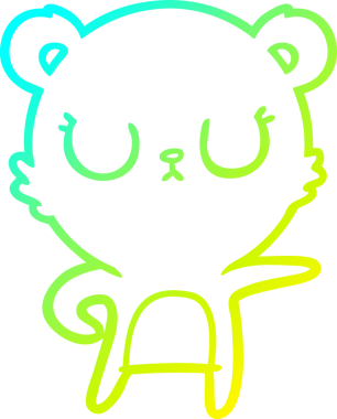 Bir insan tarafından çizilmiş barışçıl bir ayının soğuk gradyan çizgisi.