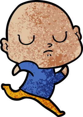 bir insan tarafından çizilmiş kel bir adam.