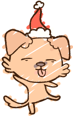 Bir insan tarafından çizilen neşeli köpek tebeşiri.