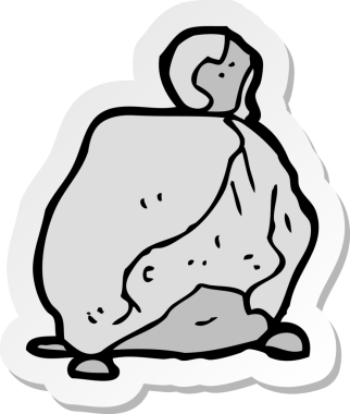 Bir insan tarafından çizilmiş karikatür taşının çıkartması.