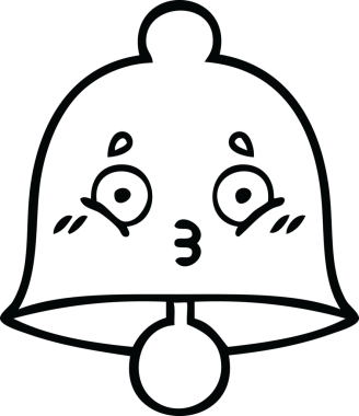 Bir insan tarafından çizilmiş bir çanın çizgi çizimi