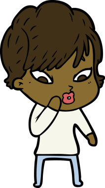 Bir insan tarafından çizilmiş karikatür kadın.