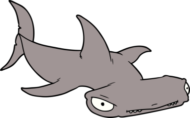 Bir insan tarafından çizilmiş çekiç başlı köpekbalığı.