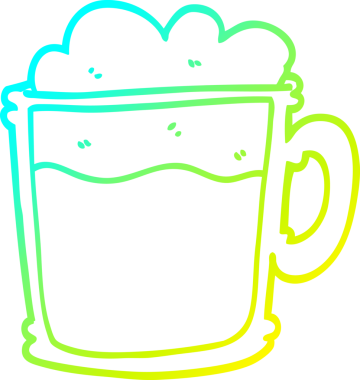 Bir insanın çizdiği köpüklü lattenin soğuk gradyan çizimi