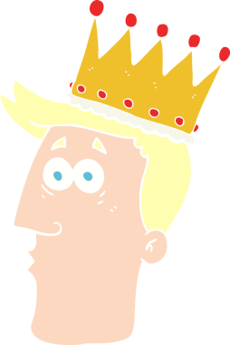 Bir insan tarafından çizilmiş kralların düz renk çizimi