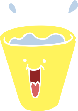 Bir insan tarafından çizilmiş mutlu içecekler.