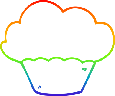 Gökkuşağı gradyan çizgisi bir insan tarafından çizilmiş bir kek.