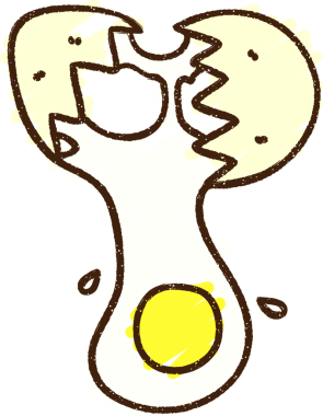 Bir insan tarafından çizilmiş çatlak yumurta tebeşiri.