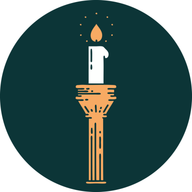 Bir insan tarafından çizilmiş bir şamdanın ikonik dövme şekli