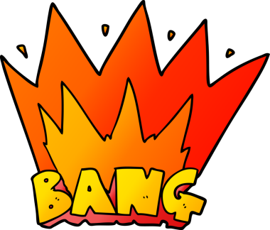 Bir insan tarafından çizilmiş çizgi film patlama işareti.