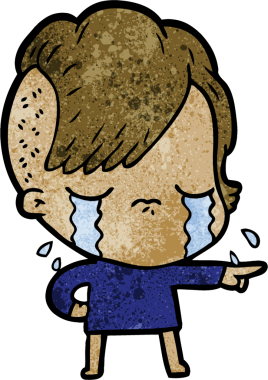 Bir insan tarafından çizilen ağlayan kız.