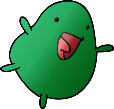 gradyan çizgi film çizimi kawaii bir insan tarafından çizilmiş sevimli mutlu fasulye