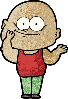 Bir insan tarafından çizilmiş kel bir adam.