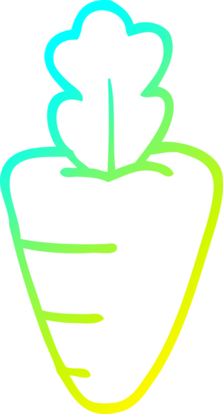 Bir insan tarafından çizilmiş sağlıklı bir havuç çizgi çizimi.