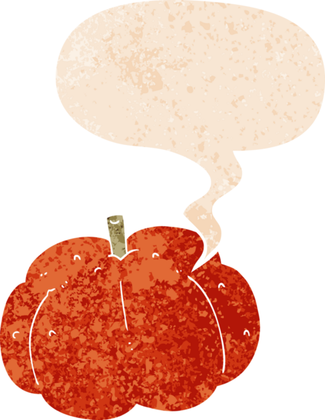 Bir insan tarafından çizilmiş grunge dertli retro biçimli konuşma balkabağı