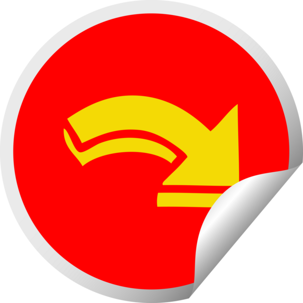 Bir insan tarafından çizilmiş işaretli okun dairesel kabuk soyucu karikatürü