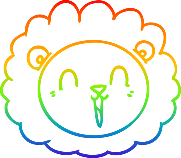 gökkuşağı gradyan çizgi çizimi bir insan tarafından çizilmiş bir aslan yüzü