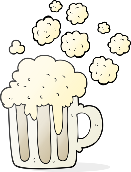 Bir insan tarafından çizilmiş serbest çizim köpüklü bira.