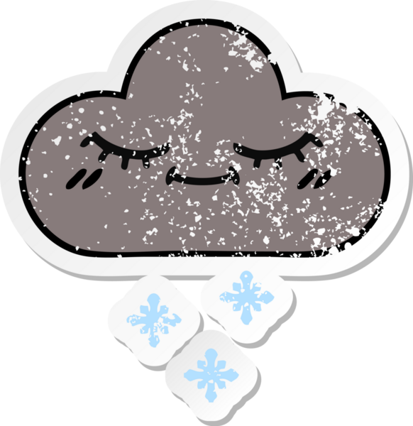 Bir insan tarafından çizilmiş fırtına bulutu gibi tatlı bir karikatür çıkartması.