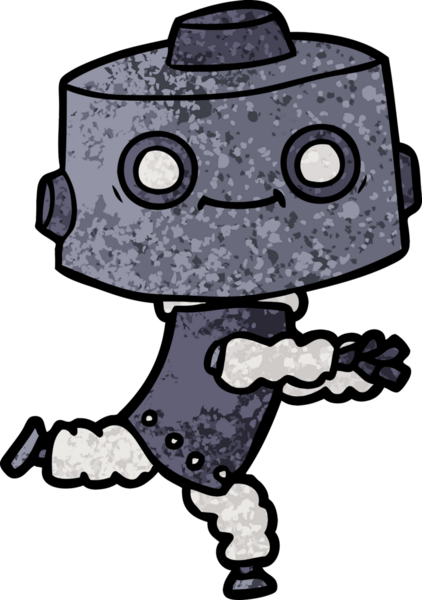 Bir insan tarafından çizilmiş çizgi film robotu