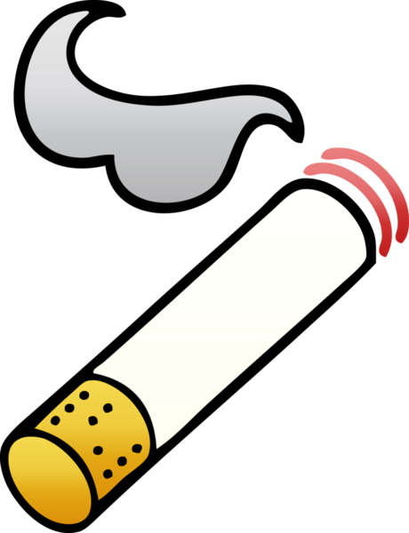 Bir insan tarafından çizilmiş sigara izmaritinin gölgelenmiş gölgesi.