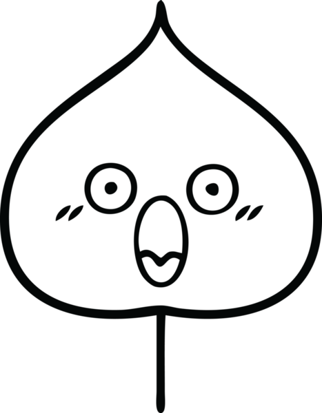 Bir insan tarafından çizilmiş dışavurumsal yaprağın çizgi çizimi