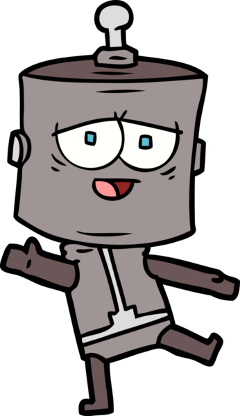 Bir insan tarafından çizilmiş çizgi film robotu